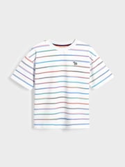 Paul Smith Junior Boys Oversized Gradient Striped Short Sleeve White T-Shirt - Image 1 of 8