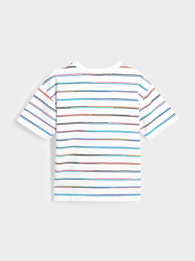 Paul Smith Junior Boys Oversized Gradient Striped Short Sleeve White T-Shirt - Image 2 of 8