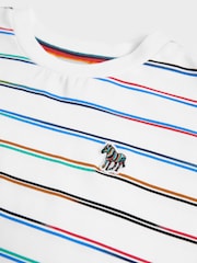 Paul Smith Junior Boys Oversized Gradient Striped Short Sleeve White T-Shirt - Image 3 of 8