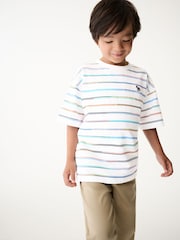 Paul Smith Junior Boys Oversized Gradient Striped Short Sleeve White T-Shirt - Image 5 of 8