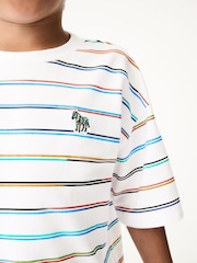 Paul Smith Junior Boys Oversized Gradient Striped Short Sleeve White T-Shirt - Image 7 of 8