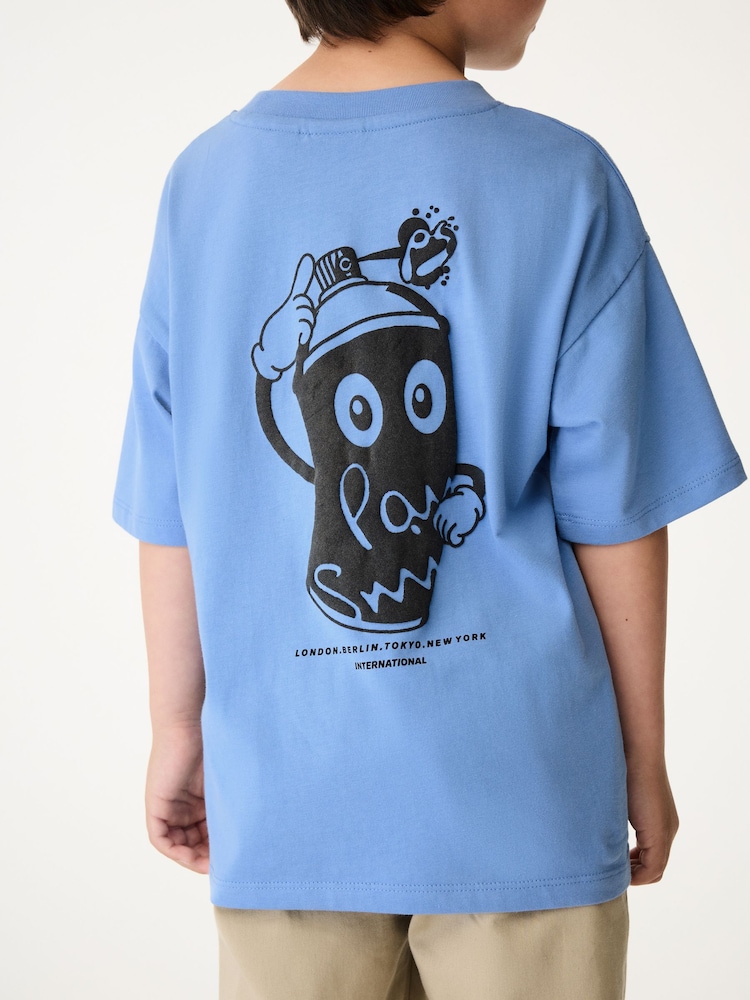 Bleu - T-shirt Paul Smith Junior garçon oversize à manches courtes et imprimé emblématique - Image 2 de 8