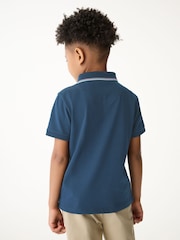 Marineblau - Paul Smith Junior Boys Short Sleeve Artist Quarter Zip Polo Shirt - Bild 2 von 7