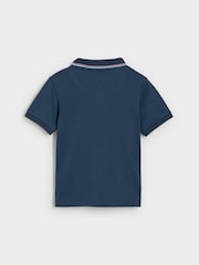 Marineblau - Paul Smith Junior Boys Short Sleeve Artist Quarter Zip Polo Shirt - Bild 5 von 7