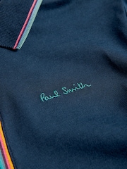 Marineblau - Paul Smith Junior Boys Short Sleeve Artist Quarter Zip Polo Shirt - Bild 7 von 7