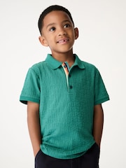 Paul Smith Junior Boys Short Sleeve Signature Jacquard Polo Shirt - Image 1 of 8