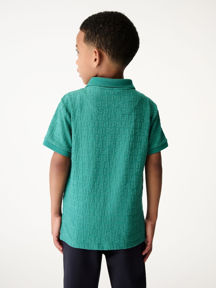 Paul Smith Junior Boys Short Sleeve Signature Jacquard Polo Shirt - Image 2 of 8