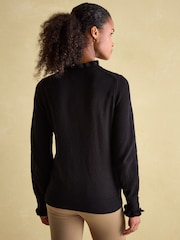 Joules Edith Black Frill Neck Jumper - Image 2 of 6