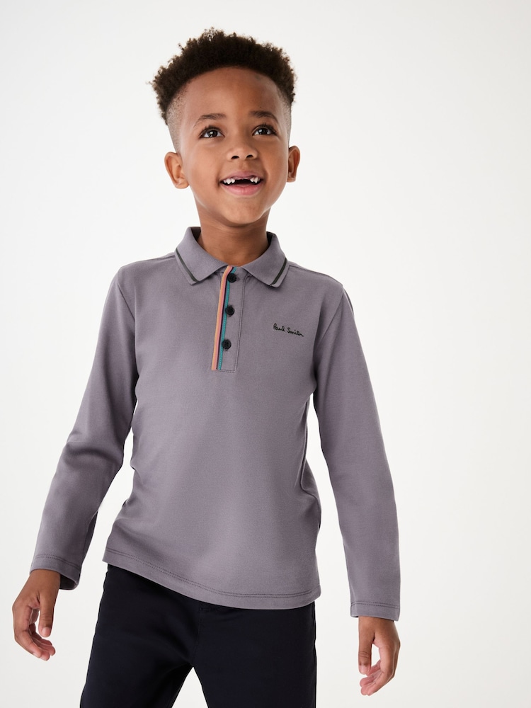 Paul Smith Junior Boys Long Sleeve Signature Polo Shirt - Image 1 of 11