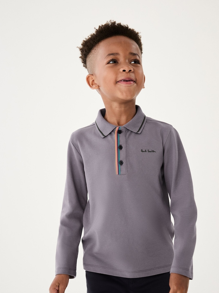 Paul Smith Junior Boys Long Sleeve Signature Polo Shirt - Image 2 of 11