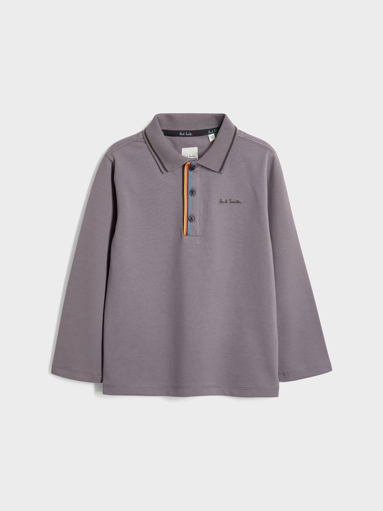 Paul Smith Junior Boys Long Sleeve Signature Polo Shirt - Image 6 of 11