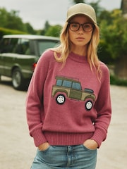 Joules Rutland Pink Applique Knitted Jumper - Image 1 of 10