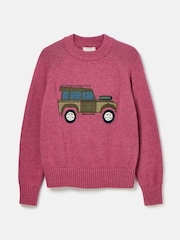 Joules Rutland Pink Applique Knitted Jumper - Image 10 of 10