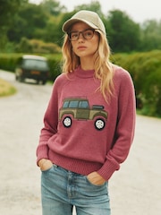 Joules Rutland Pink Applique Knitted Jumper - Image 2 of 10