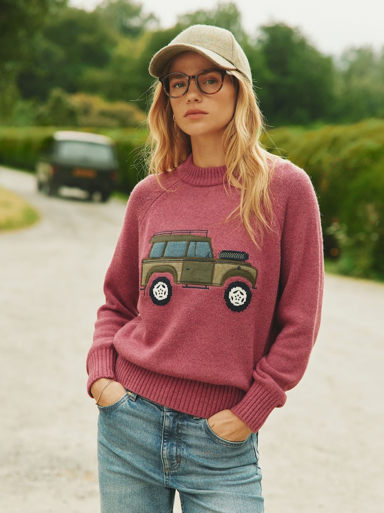 Joules Rutland Pink Applique Knitted Jumper - Image 2 of 10 Joules Rutland Pink Applique Knitted Jumper - Image 2 of 10