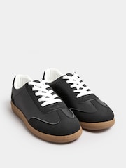 Yours Curve Black Extra Wide Fit Retro Trainers Gum Sole - Image 2 of 5