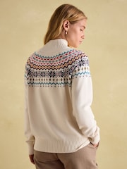 Joules Alba Cream Fairisle Pattern Jumper - Image 2 of 7