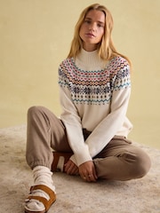 Joules Alba Cream Fairisle Pattern Jumper - Image 4 of 7