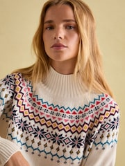 Joules Alba Cream Fairisle Pattern Jumper - Image 5 of 7