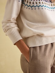 Joules Alba Cream Fairisle Pattern Jumper - Image 6 of 7