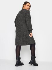 Yours Curve Grey Soft Touch Knitted Jumper Dress - Image 2 of 4