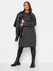 Yours Curve Grey Soft Touch Knitted Jumper Dress - Image 3 of 4
