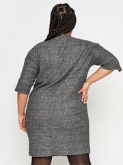 Yours Curve Grey Soft Touch Button Detailed Dress - Image 2 of 4