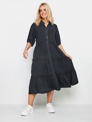 Yours Curve Grey Midi Shirt Dress - Image 2 of 4