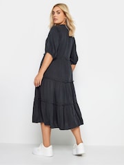 Yours Curve Grey Midi Shirt Dress - Image 3 of 4