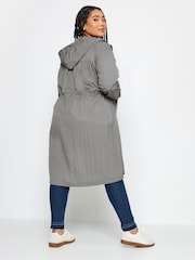 Yours Curve Grey Lightweight Longline Parka Jacket - Image 3 of 5