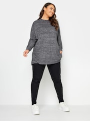 Grau/weiß - Yours Curve Weicher Pullover mit Nahtdetail vorn - Bild 3 von 5
