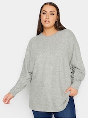 Grau - Yours Curve Weicher Pullover mit Nahtdetail vorn - Bild 1 von 4