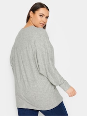 Grau - Yours Curve Weicher Pullover mit Nahtdetail vorn - Bild 2 von 4