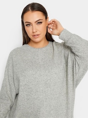 Grau - Yours Curve Weicher Pullover mit Nahtdetail vorn - Bild 4 von 4