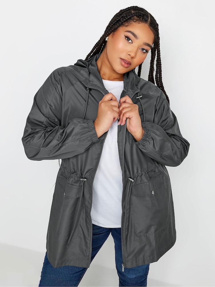 Yours Curve Grey Lightweight Parka - Image 1 of 4