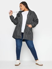 Yours Curve Grey Lightweight Parka - Image 2 of 4