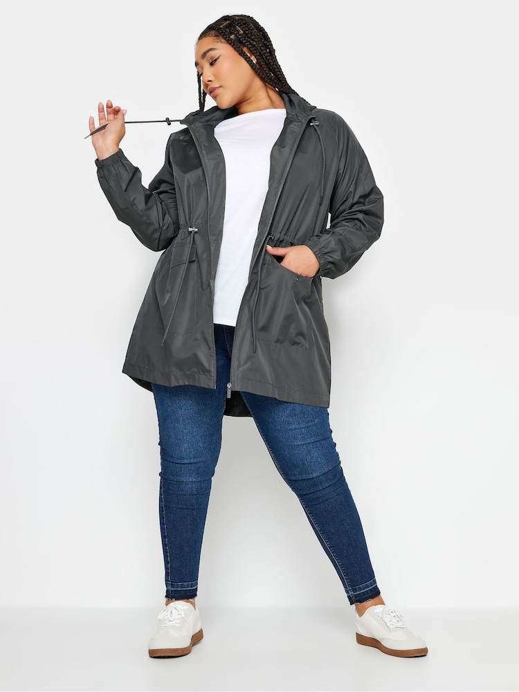 Yours Curve Grey Lightweight Parka - Image 2 of 4