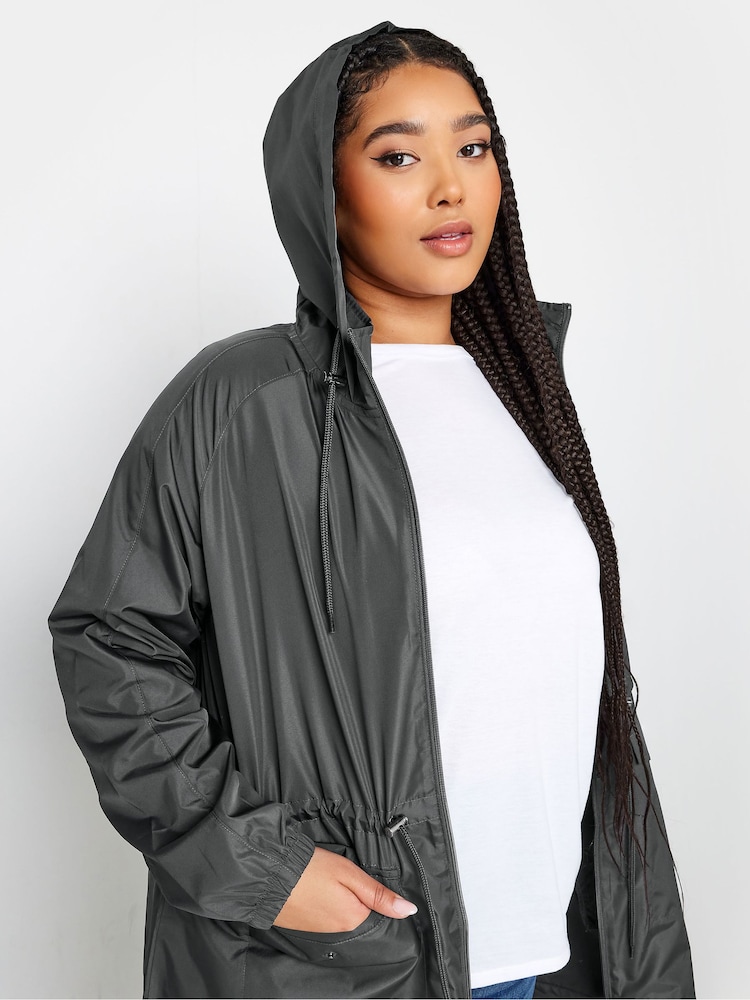 Yours Curve Grey Lightweight Parka - Image 4 of 4