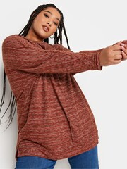 Rot - Yours Curve Weicher Pullover mit Nahtdetail vorn - Bild 1 von 4