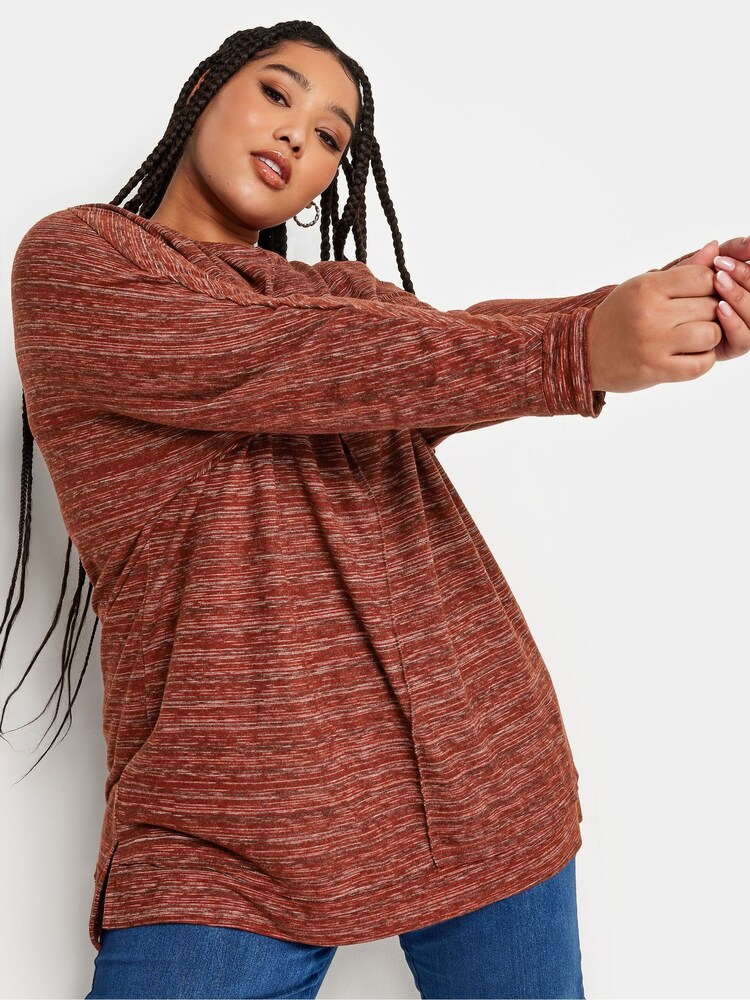Rot - Yours Curve Weicher Pullover mit Nahtdetail vorn - Bild 1 von 4