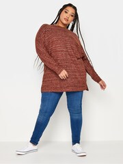 Rot - Yours Curve Weicher Pullover mit Nahtdetail vorn - Bild 2 von 4