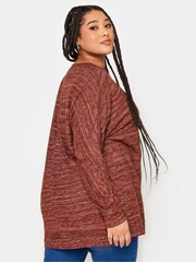 Rot - Yours Curve Weicher Pullover mit Nahtdetail vorn - Bild 3 von 4