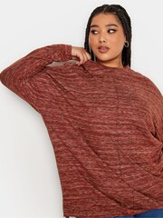 Rot - Yours Curve Weicher Pullover mit Nahtdetail vorn - Bild 4 von 4