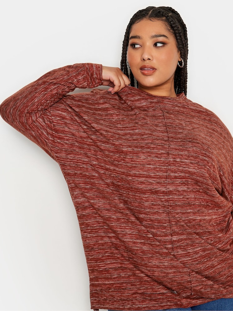 Rot - Yours Curve Weicher Pullover mit Nahtdetail vorn - Bild 4 von 4