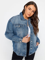 Chaqueta vaquera oversize de algodón 100 % de Yours Curve - Imagen 1 de 4