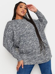 Hellgrau - Yours Curve Weicher Pullover mit Nahtdetail vorn - Bild 1 von 4