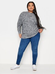 Hellgrau - Yours Curve Weicher Pullover mit Nahtdetail vorn - Bild 2 von 4