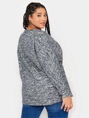 Hellgrau - Yours Curve Weicher Pullover mit Nahtdetail vorn - Bild 3 von 4