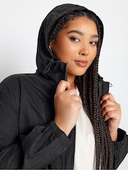 Yours Curve Black Lightweight Longline Parka Jacket - Image 4 of 5