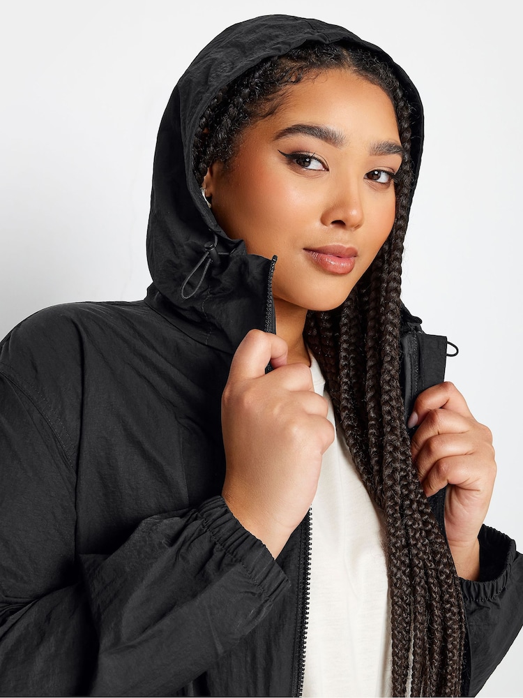 Yours Curve Black Lightweight Longline Parka Jacket - Image 4 of 5